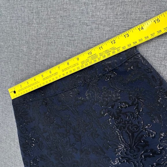 Abercrombie & Fitch Mini Skirt Navy Blue & Metallic Black 00 Lined Zipper Closur - Picture 9 of 14
